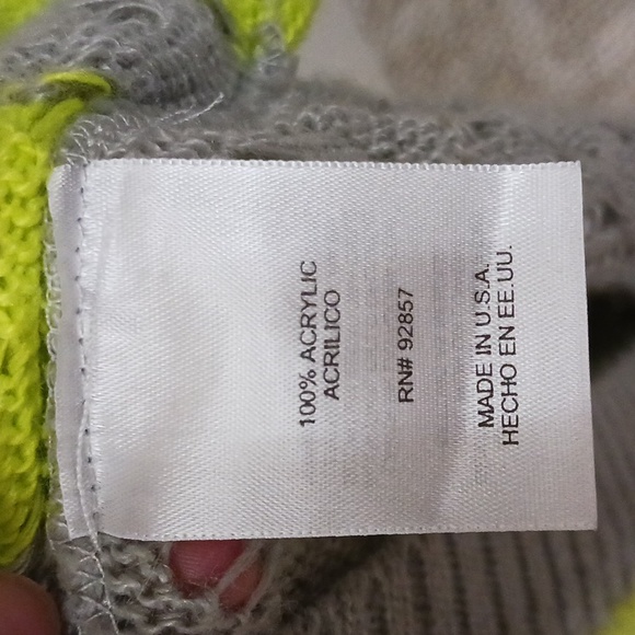 Allen B. Lightweight, Knitted Sweater- Juniors XL- (Gray/Neon Light Green) - Picture 5 of 6